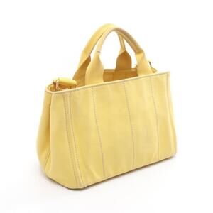Prada Canvas Bag Yellow Tote CANAPA